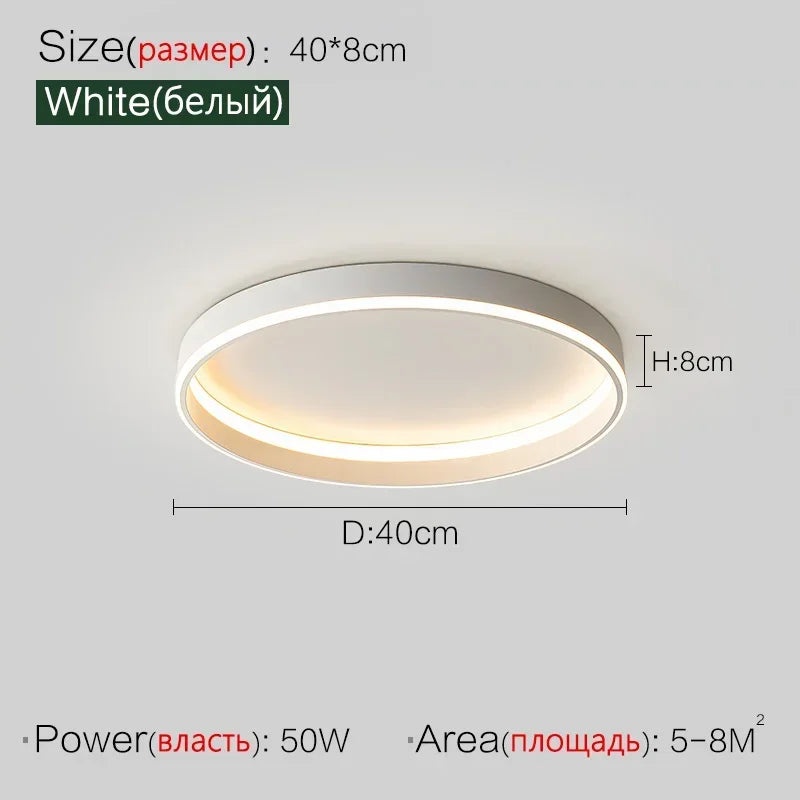Minimalist Round LED Ceiling Light for Bedroom Loft Balcony - Dimmable Indoor Lighting