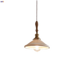 Ceramic LED Pendant Lights with Ash Wood Nordic Design