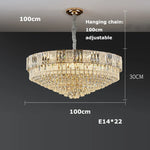 K9 Crystal Gold Chandelier Lighting for Living Room