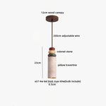 Afralia™ Colorful Stone LED Pendant Light - Nordic Modern Yellow Travertine Wood Canopy
