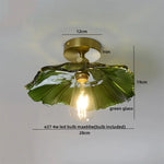 Amber Glass LED Ceiling Lights Modern Home Lighting Copper Socket
