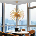 Aluminum Dandelion Pendant Light: Modern Sputnik Hedgehog LED Chandelier for Living & Dining Room