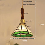 White Glass LED Pendant Light Fixture Walnut Wood Hang Lamp