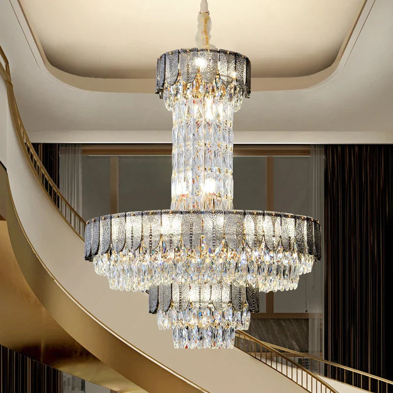 Crystal Chandelier: Postmodern Multi-layer Luxury for Living Room, Hotel Lobby, and Villa