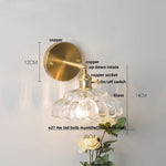 Afralia™ Nordic Copper Glass Wall Sconce LED Light Fixture for Dining Living Room
