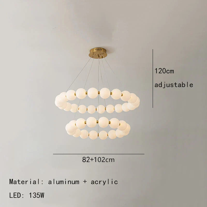 Gold Acrylic LED Ceiling Chandelier for Living Room Bedroom Pendant Lighting