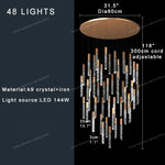 Crystal Circular Staircase Chandelier for Villa Duplex Foyer Decoration