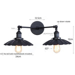 Industrial Retro LED Wall Lamp with Two Heads and Pull Chain Switch