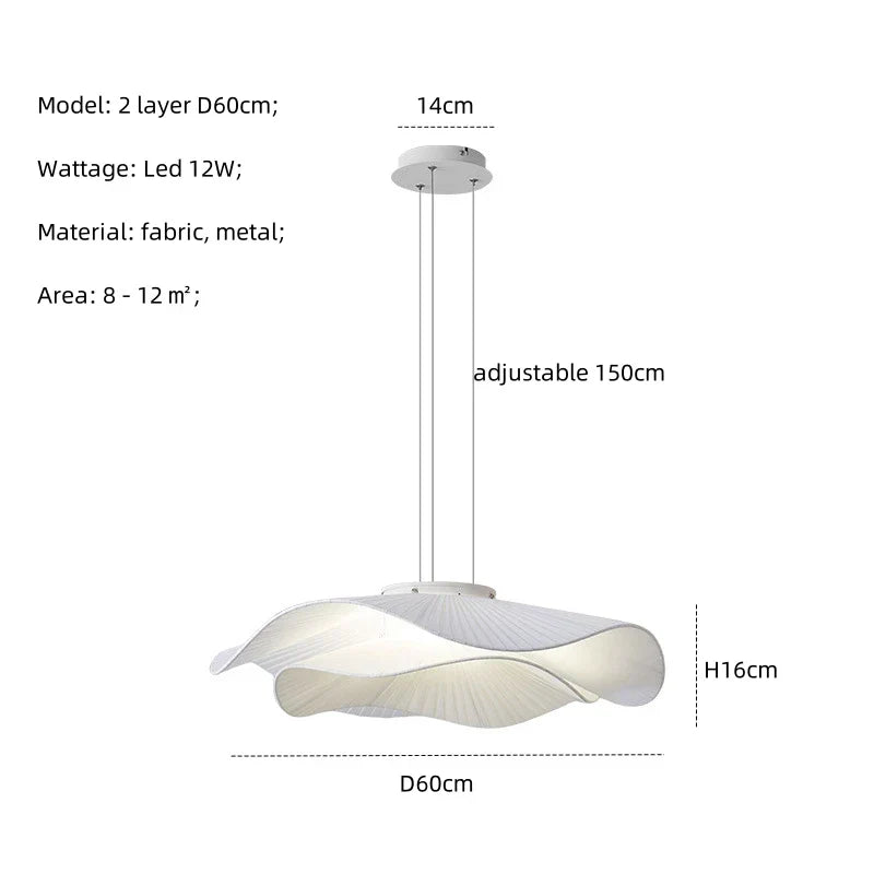 Fabric LED Pendant Chandelier: Modern Nordic Lighting for Dining Room, Bar, Home Decor