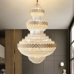 Crystal Chandelier - Modern Duplex Loft Staircase Living Room Lighting