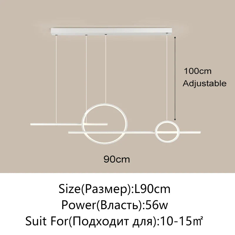 LED Dining Room Pendant Chandelier for Living Room, Study, and Bar Counter