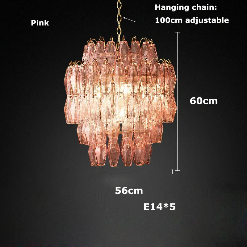 Glass Art LED Chandelier for Living Room