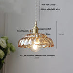Walnut LED Glass Flower Pendant Light Fixture Adjusts Wire Modern Dining Bathroom