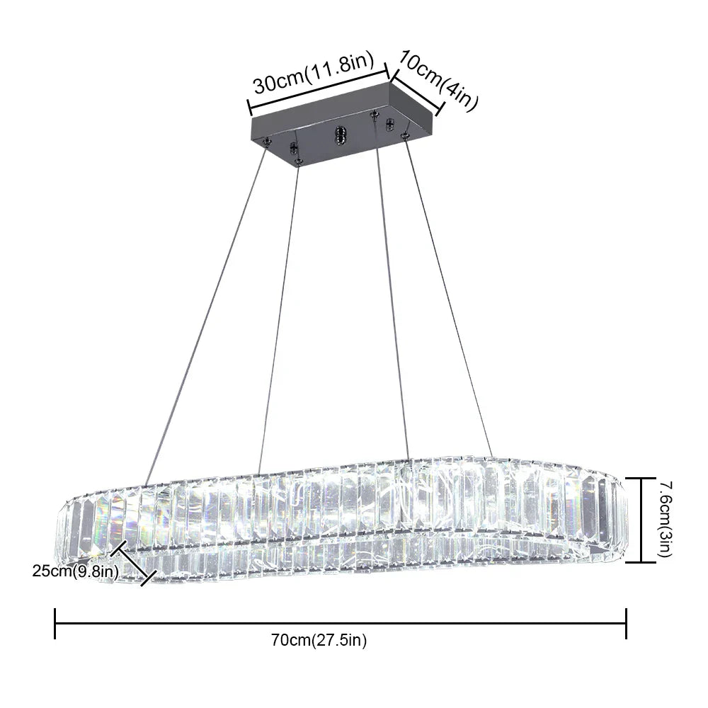 Crystal Oval LED Chandelier: Nordic Design Pendant Light for Living, Bedroom, Hotel