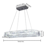 Crystal Oval LED Chandelier: Nordic Design Pendant Light for Living, Bedroom, Hotel