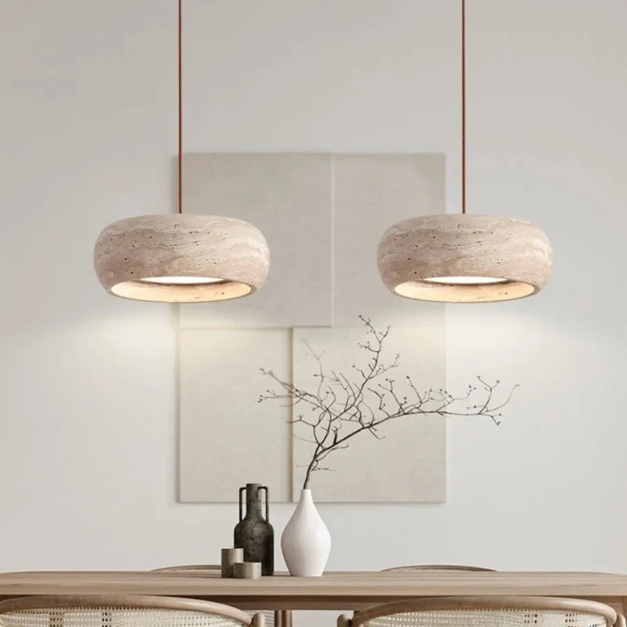 Yellow Cave Stone LED Pendant Light | Nordic Modern Wabi Sabi Hanging Lamp