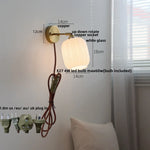 White Glass LED Wall Light | Modern Rotate Plug-In Sconce Lampara De Pared
