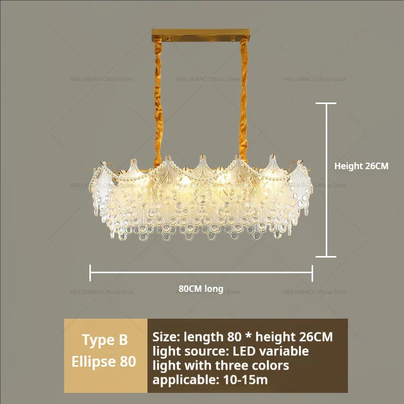 Luxury Cream Wind Crystal Chandelier: High-End Living Room, Dining Room, Bedroom Light