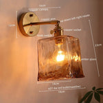 Amber Glass LED Wall Lamps for Living Room and Bathroom Mirror Lighting