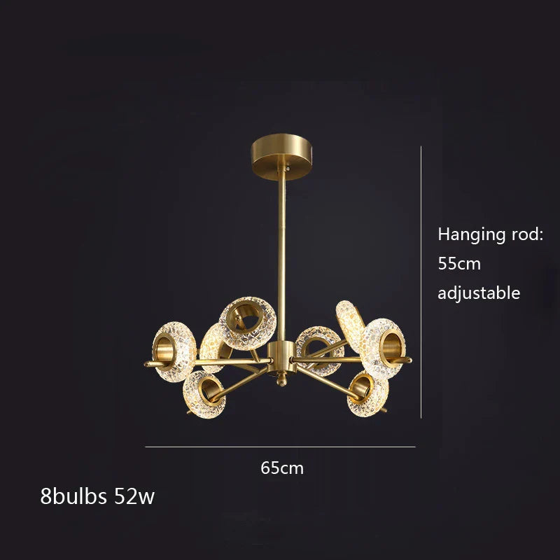 Crystal Lustre LED Chandelier for Home Decor - Luxury Round Ceiling Lamp