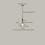Afralia™ Green Glass LED Pendant Lights American Vintage Hanging Lamp