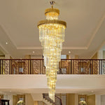 Modern Crystal Chandelier - Loft Black and Gold Villla Living Room Lighting