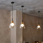 Clear Glass Pendant Lamp with LED Lights for Home Decor