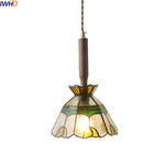 Glass Walnut LED Pendant Lamps: Modern Copper Lighting for Living Room, Bedroom, and Corridor