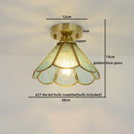 Modern Glass Copper LED Ceiling Light Fixture for Balcony, Living Room, Porch.