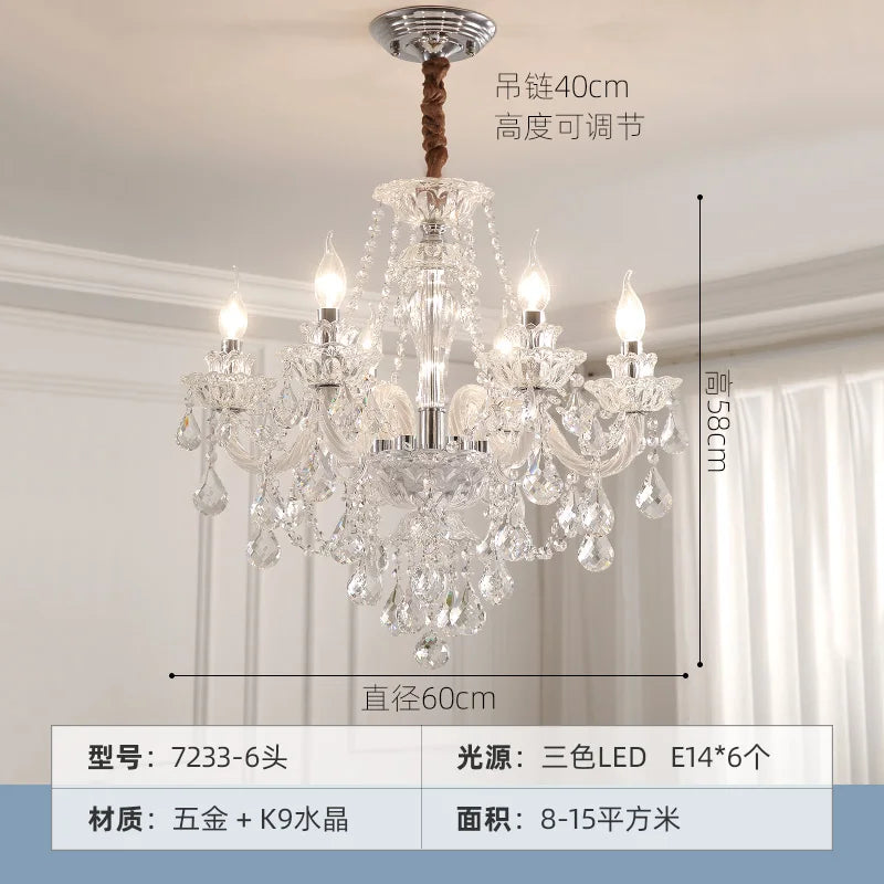 Elegant LED Crystal Chandelier for Home Décor and Romantic Ambiance