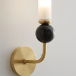 Copper Base Glass Shade Wall Lamp for Modern Living Room Decor