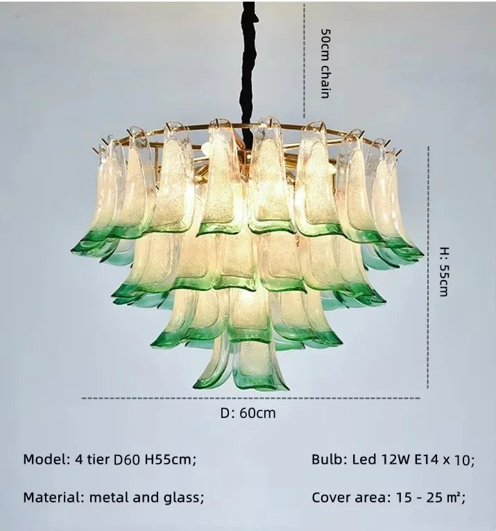 Luxury Green Glass Pendant Lights Metal Round Luminaria Fixture