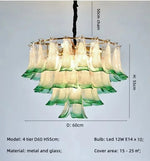 Luxury Green Glass Pendant Lights Metal Round Luminaria Fixture