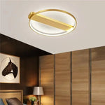 Luxe Copper Ceiling Light: Circular Minimalist Bedroom Lamp for Elegant Style
