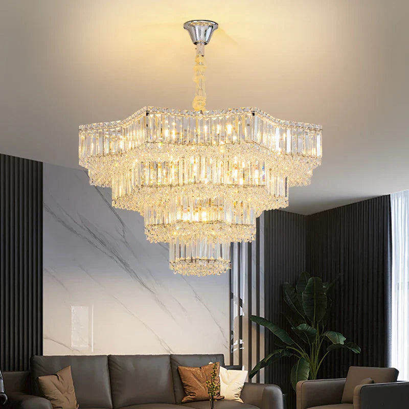 Light Crystal Chandelier: European Style for Living, Dining & Study Rooms