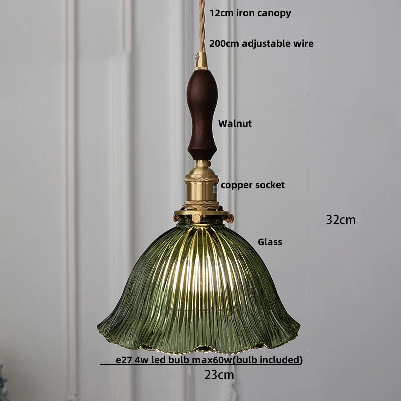 Adjustable LED Pendant Lights Ash Wood White Ceramic Modern Hanging Lamp