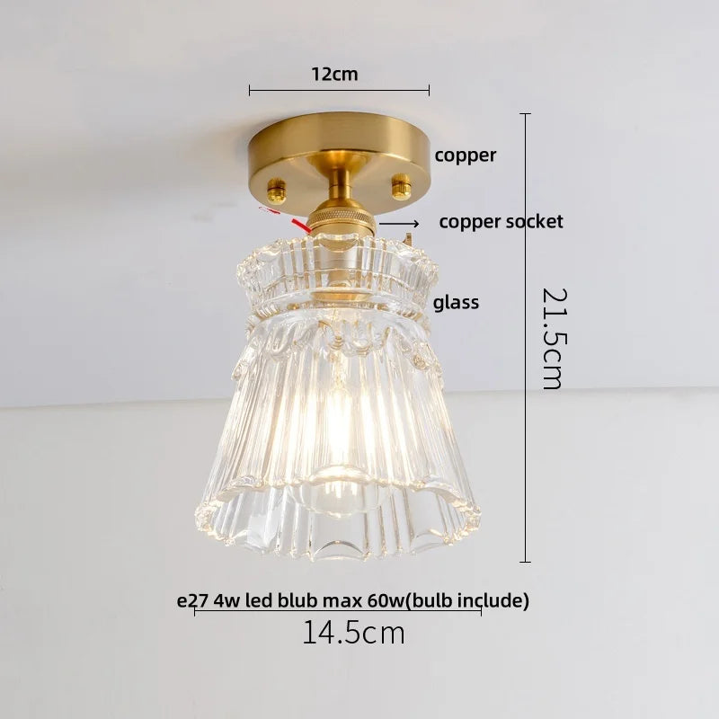 White Glass LED Ceiling Lamp Modern Living Room Bedroom Light