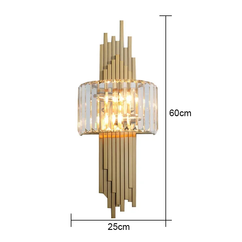 Crystal Wall Sconce Light: Nordic Luxury for Living Room, Corridor, Hall