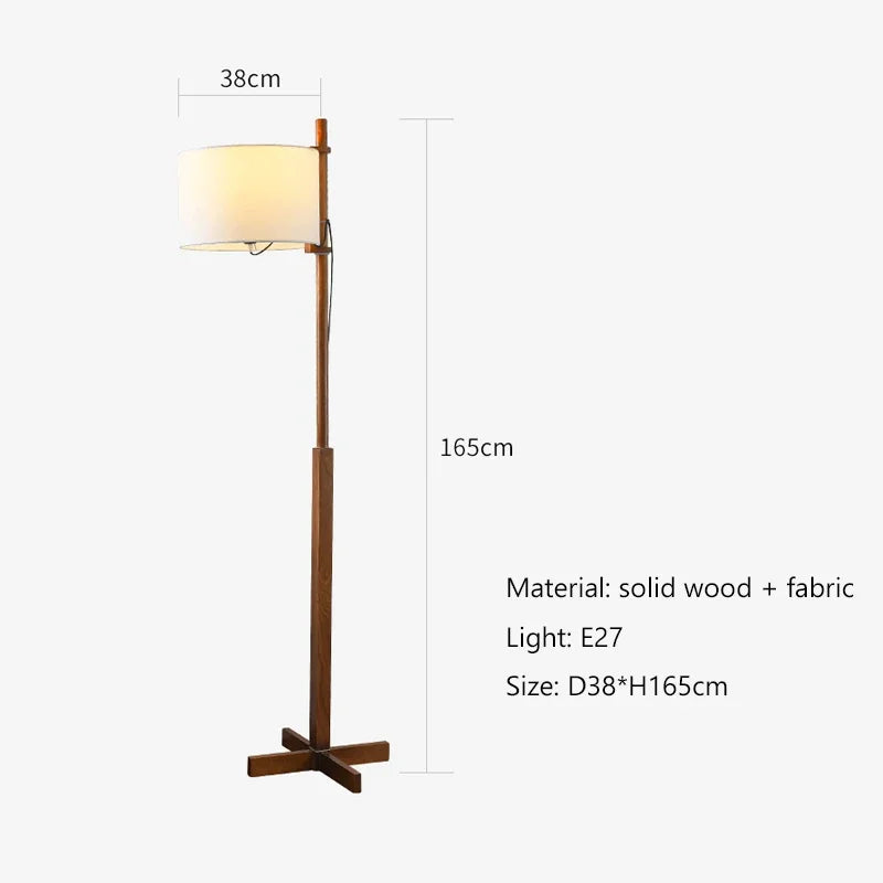 Solid Wood LED Floor Lamp for Home Decor and Living Room Lighting