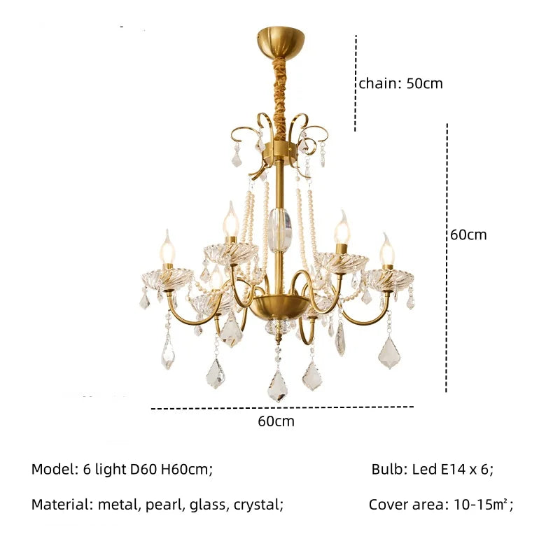 Crystal LED Chandelier Living Room Luxury Lighting E14 Pendant Lamparas