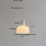 White Glass LED Pendant Light Nordic Modern Adjustable Hanging Light
