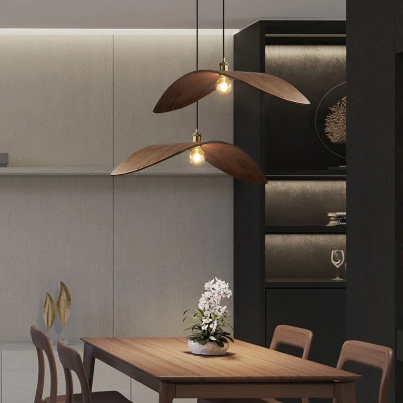 Wood Art LED Chandelier for Dining Room & Bar Decor