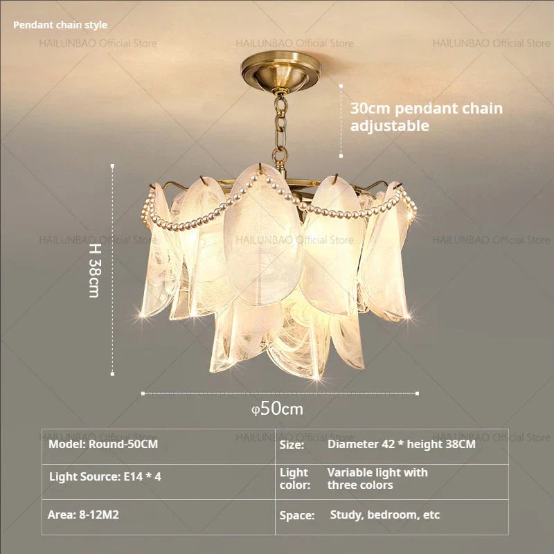 Magnolia Crystal Chandelier: Elegant French Style Dining Room Art Light