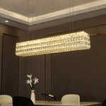 Crystal LED Pendant Light: Luxury Steel Hanging Lamp for Modern Foyer, Dining Room