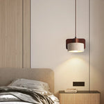 Wood LED Pendant Light Mid Century Modern Yellow Travertine Decor