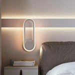 Modern White LED Wall Sconce Rotational Light Fixture for Bedroom Living Room