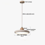 LED Wood Pendant Lamp Dining Living Room Adjustable Light Fixture