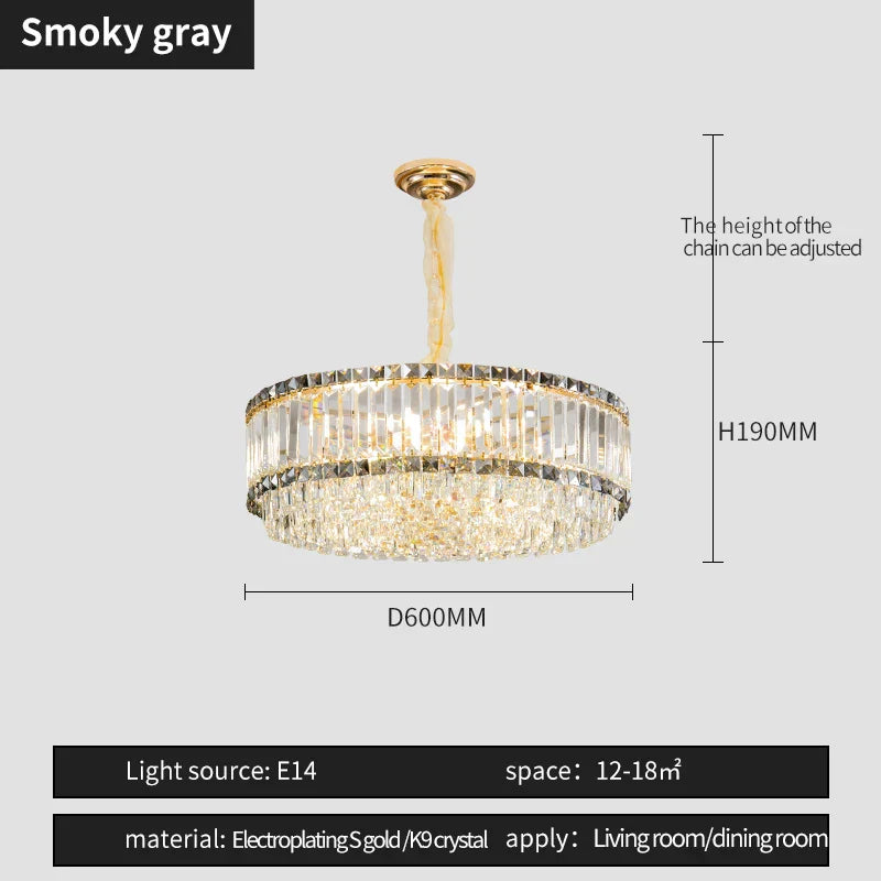 Crystal Chandelier: Elegant Modern Lighting for Living Room, Bedroom, and Restaurant.
