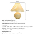 Nordic Ceramics Table Lamp - Modern Desk Light with Pleated Lampshade for Cozy Home Lighting
