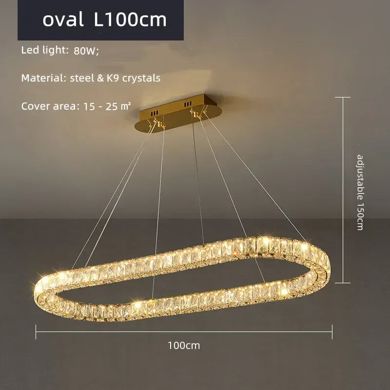 Crystal Ceiling Lights: Modern Luxury Dimmable LED Chandelier for Living Room